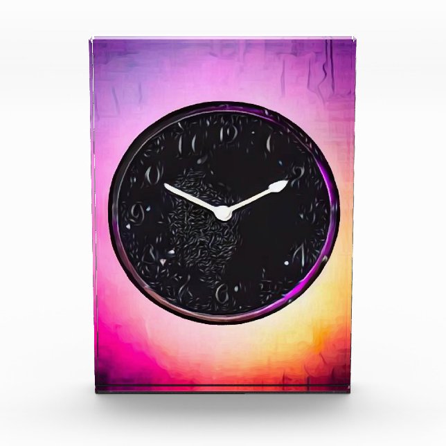 Bloc Photo Face de l'horloge rétroactive noire (Devant)