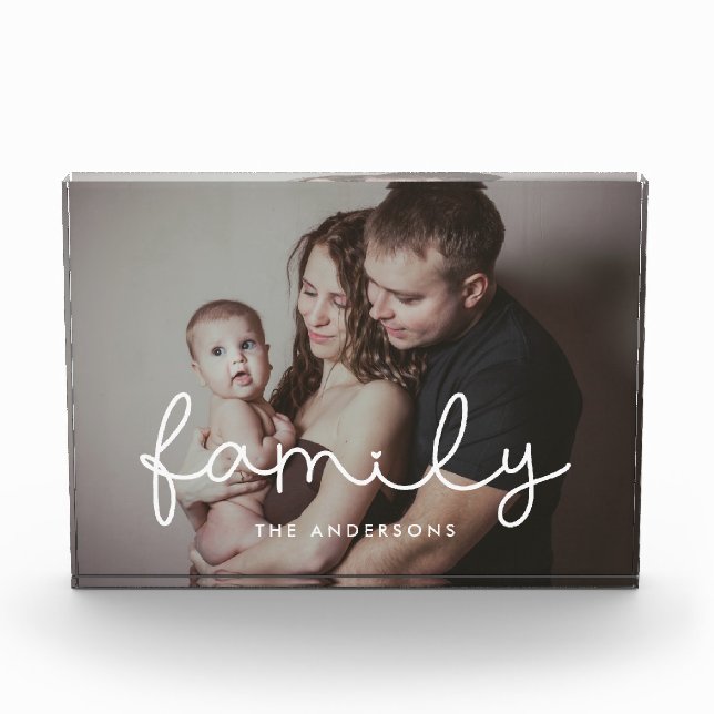 Bloc Photo Famille de script blanc mignon (Devant)