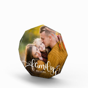 Bloc Photo FAMILLE Moderne Simple Coeurs Love Script