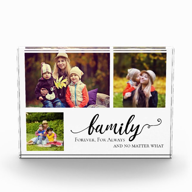 Bloc Photo Family Forever 3 photo collage sucré citation mama (Devant)