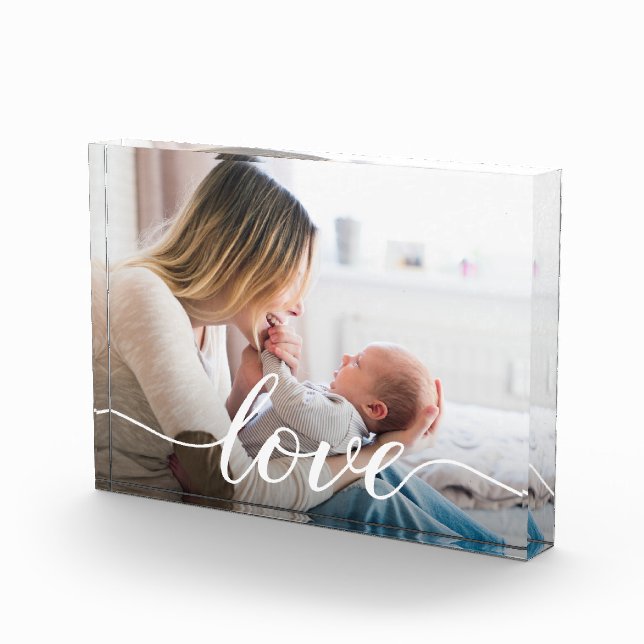 Bloc Photo Family Love Script Photo personnalisée pour Maman (Droite)