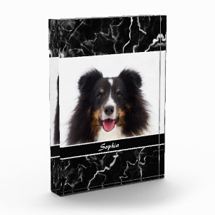 Bloc Photo Faux Black Marble Look Custom Pet Modèle photo
