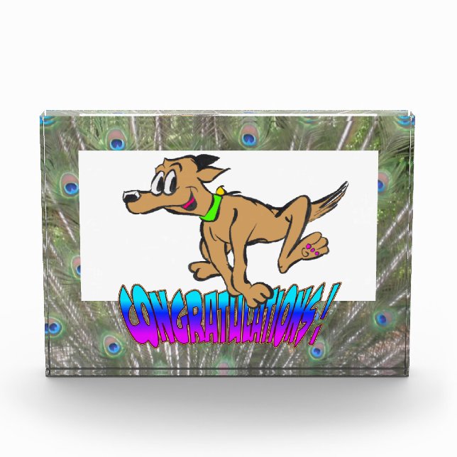 Bloc Photo Félicitations Peacock Feathers Color Photo Block (Devant)