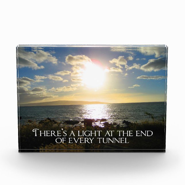 Bloc Photo Feu de devis motivationnel à la fin du tunnel (Devant)