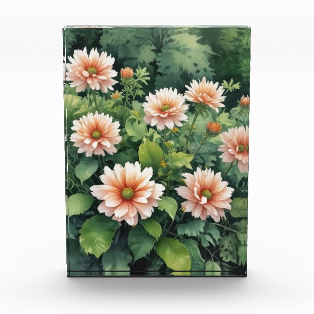 Bloc Photo Fleurs Verdure Elégante Aquarelle (Devant)