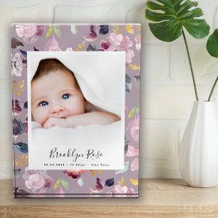 Bloc Photo Floral Nouveau nom de bébé Statistiques de naissan