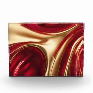 Bloc Photo Flux Abstrait - Ruby Rouge et or-