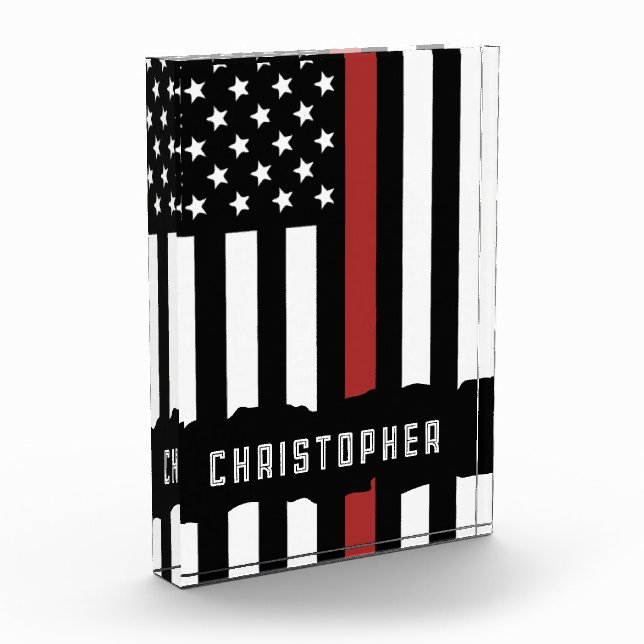 Bloc Photo Frappe Frappe personnalisée mince Red Line USA (Gauche)