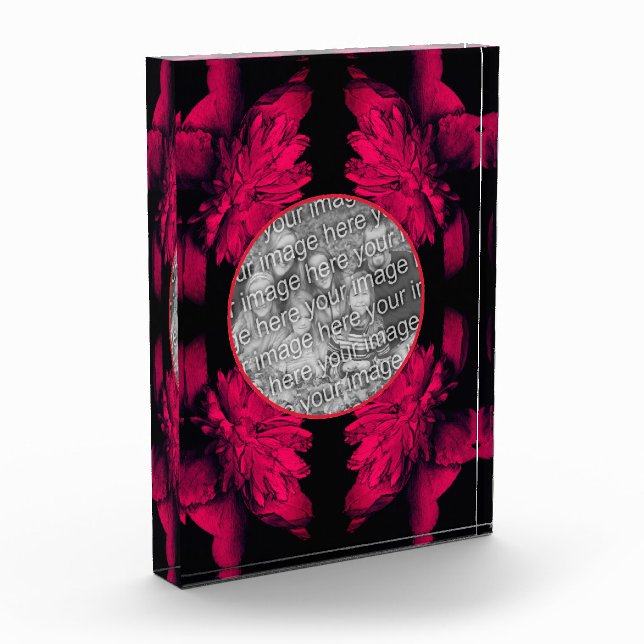 Bloc Photo Fuchsia Peony Abstrait Floral Ajouter Votre (Gauche)