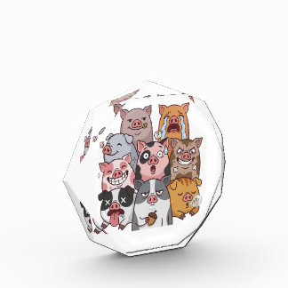 Bloc Photo Funny Pig Mood Squad Cartoon