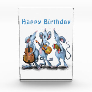 Bloc Photo Funny Romantic Mouse Band - Joyeux anniversaire