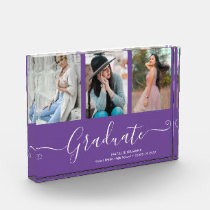 Bloc Photo Graduate Collage Graduation Purple Photo Block