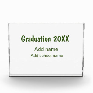 Bloc Photo Graduation 20XX ajouter nom année école vert moder