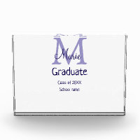 Gradué ajouter nom monogramme violet simple m mini