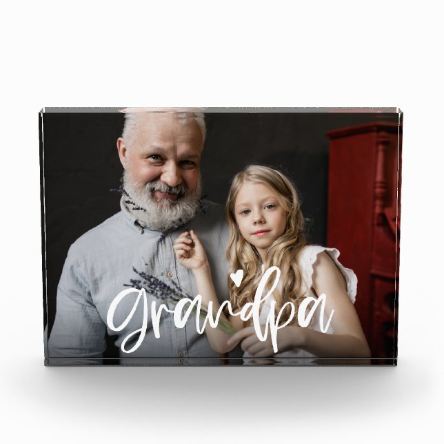 Bloc Photo Grandpa Love Script cadeau personnalisé (Devant)
