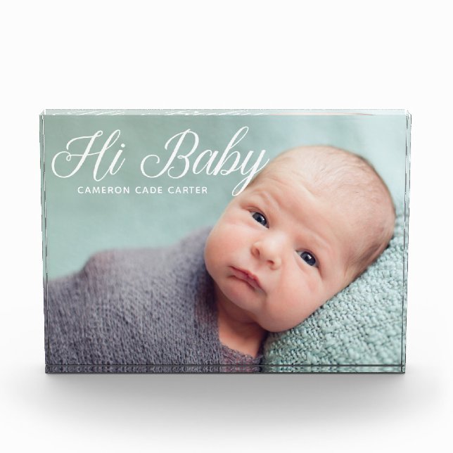Bloc Photo Hi Baby Chic Faire-part de naissance Keepsaké (Devant)