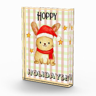 Bloc Photo Hoppy holidays bunny card