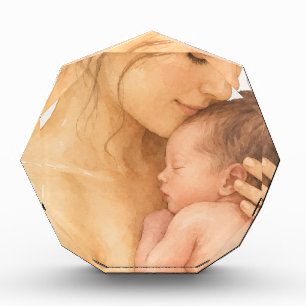 Bloc Photo Illustration à l'aquarelle de l'amour entre mère e