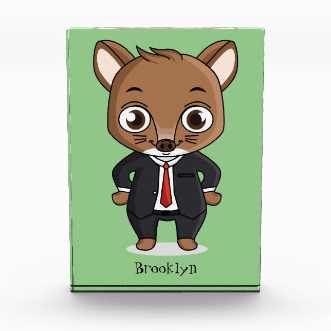 Bloc Photo Illustration de dessin animé de rat mignon (Devant)