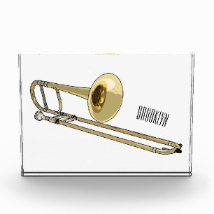 Bloc Photo Illustration de dessin animé de Trombone