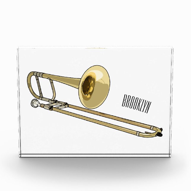 Bloc Photo Illustration de dessin animé de Trombone (Devant)