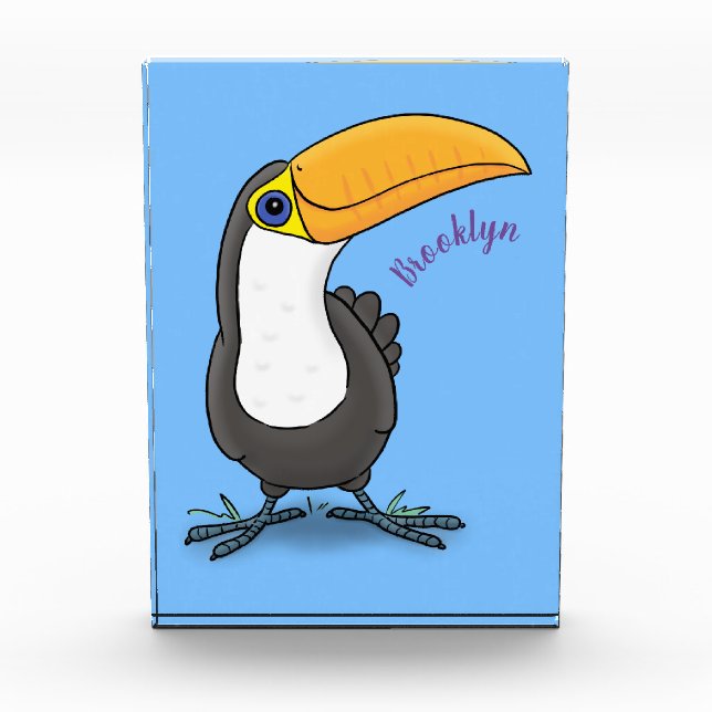 Bloc Photo Illustration de dessin humoristique du toucan joye (Devant)