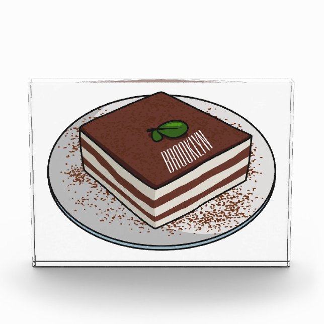 Bloc Photo Illustration de gâteau de Tiramisu (Devant)