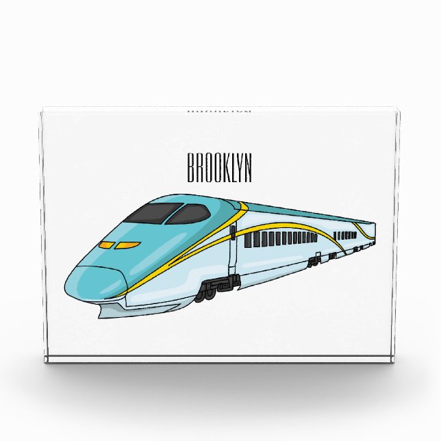 Bloc Photo Illustration de la bande dessinée d'un train à bal (Devant)