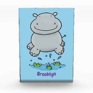 Bloc Photo Illustration de saut en hippo mignon