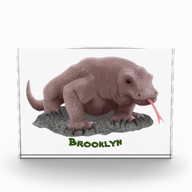 Bloc Photo Illustration du dragon de Komodo (Devant)