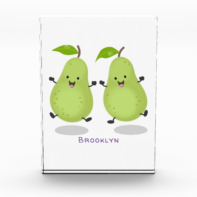 Bloc Photo Illustration d'une paire de poires mignonne (Devant)