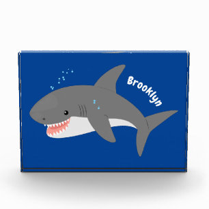 Bloc Photo Illustration joyeuse du grand requin blanc