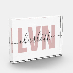 Bloc Photo Infirmière professionnelle Chic LVN personnalisée