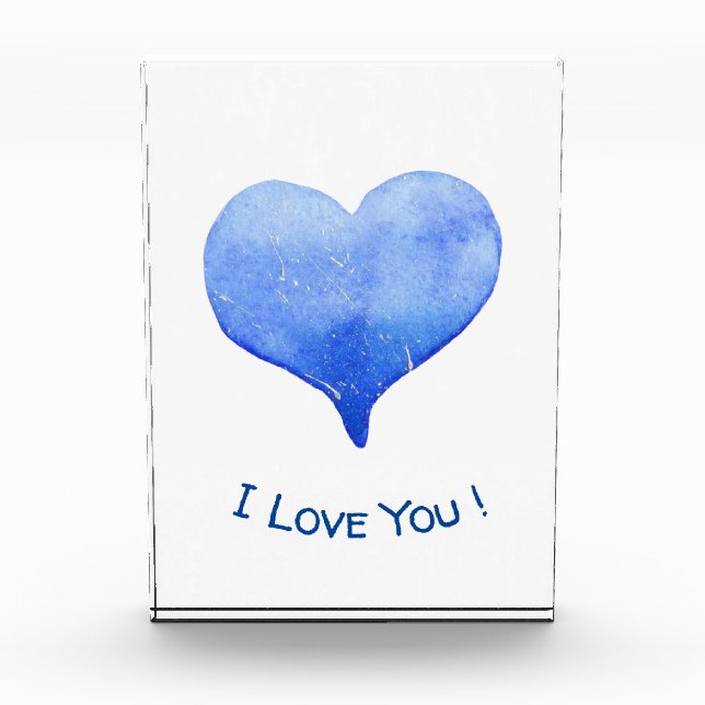 Bloc Photo Je t'aime Cute Blue Heart Saint-Valentin        (Devant)