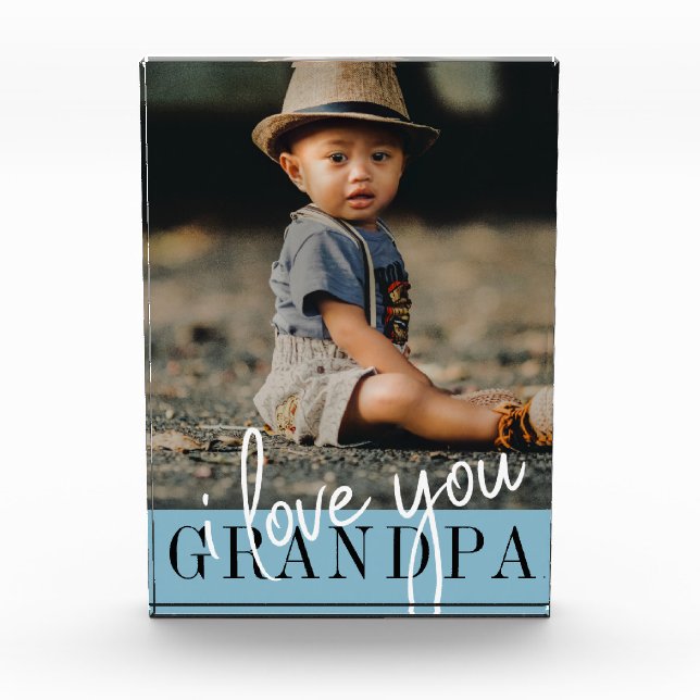 Bloc Photo Je T'Aime Grand-Père Photo personnalisée (Devant)
