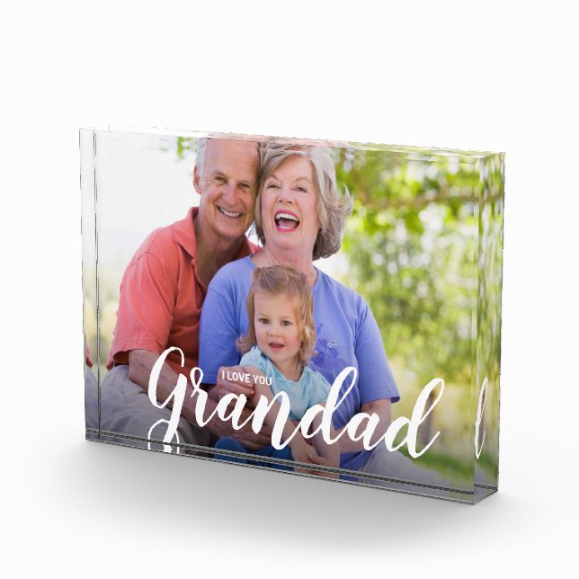 Bloc Photo Je T'Aime Grand-Père Photo Personnalisée (Droite)