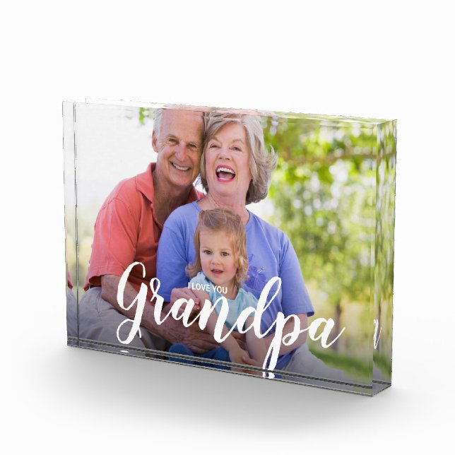 Bloc Photo Je T'Aime Grand-Père Photo personnalisée (Droite)