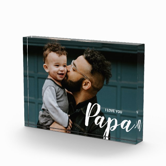 Bloc Photo Je t'aime Papa Photo personnalisée (Droite)