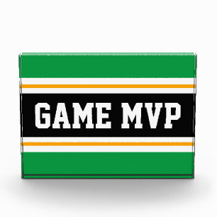 Bloc Photo JEU MVP Gras Vert Noir Blanc Jaune Bandes