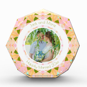 Bloc Photo Joli Mariage rose vert Keepsaké cadeau photo