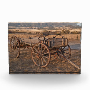 Bloc Photo Jolie vieille Wagon avec belle lumière du soleil