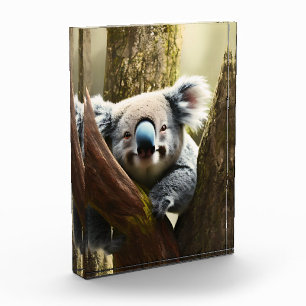 Bloc Photo Joyeuse Koala Australienne Dans L'Arbre, Bloc Phot
