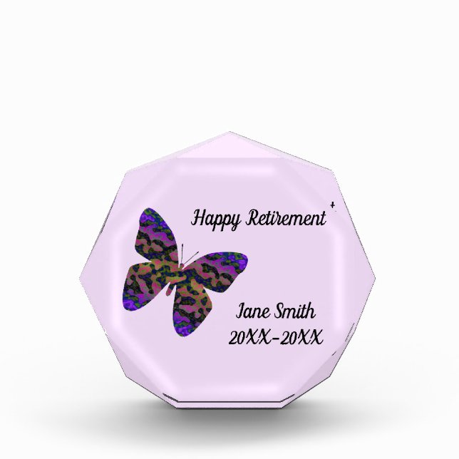 Bloc Photo Joyeuse retraite Moderne Bright Butterfly Employé (Devant)