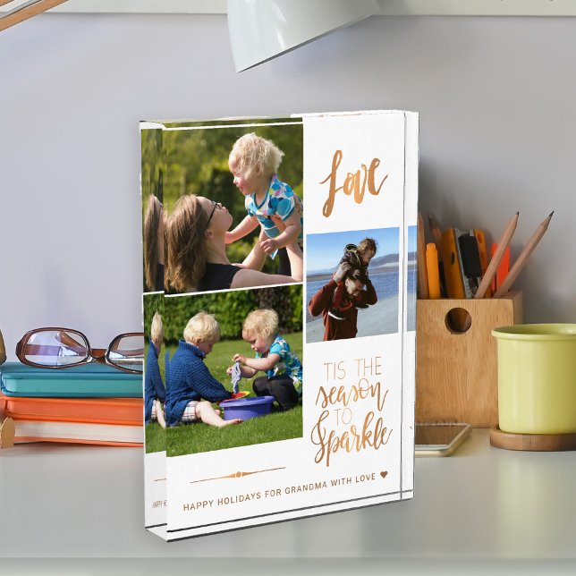 Bloc Photo Joyeuses vacances pour Grand-mère Love Typographie (Créateur téléchargé)