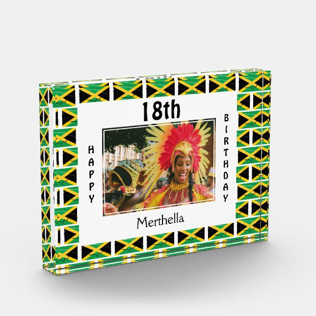 Bloc Photo Joyeux 18ème anniversaire JAMAICA FLAG (Gauche)