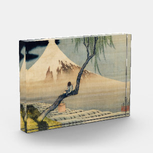 Bloc Photo Katsushika Hokusai - Garçon regardant le Mont Fuji