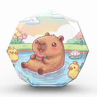 Bloc Photo Kawaii capy in a pond