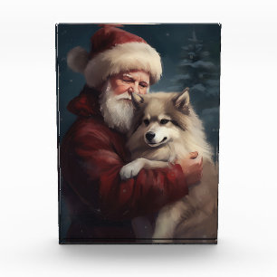 Bloc Photo Lapphund finlandais Noël festif du Père Noël