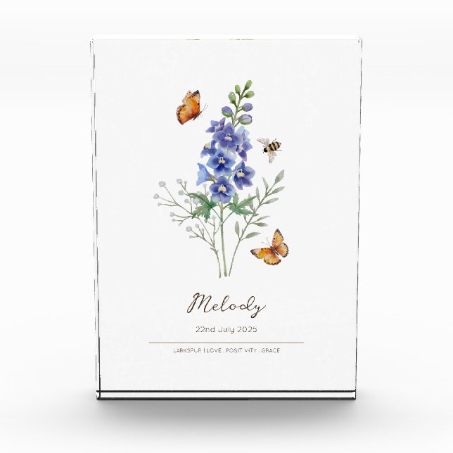 Bloc Photo Larkspur Birth Month Flower (Devant)