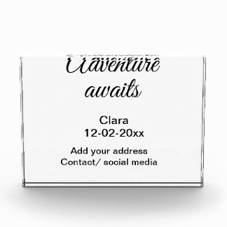 Bloc Photo L'aventure commence ajouter nom date année lieu